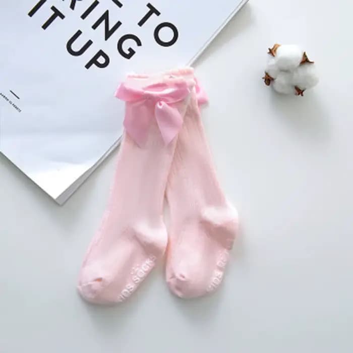 Chaussettes Tube hautes avec nœud papillon rouge, bas de noël pour filles, nourrissons et tout-petit