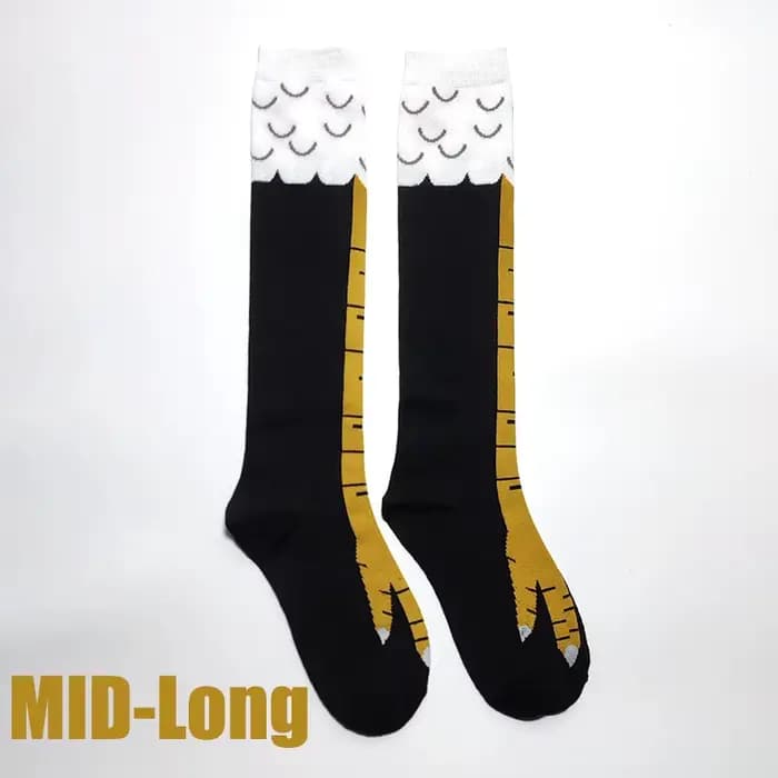 Bas patte de poulet drôle, bas à jambes longues, pression au-dessus du genou pour femmes, chaussette
