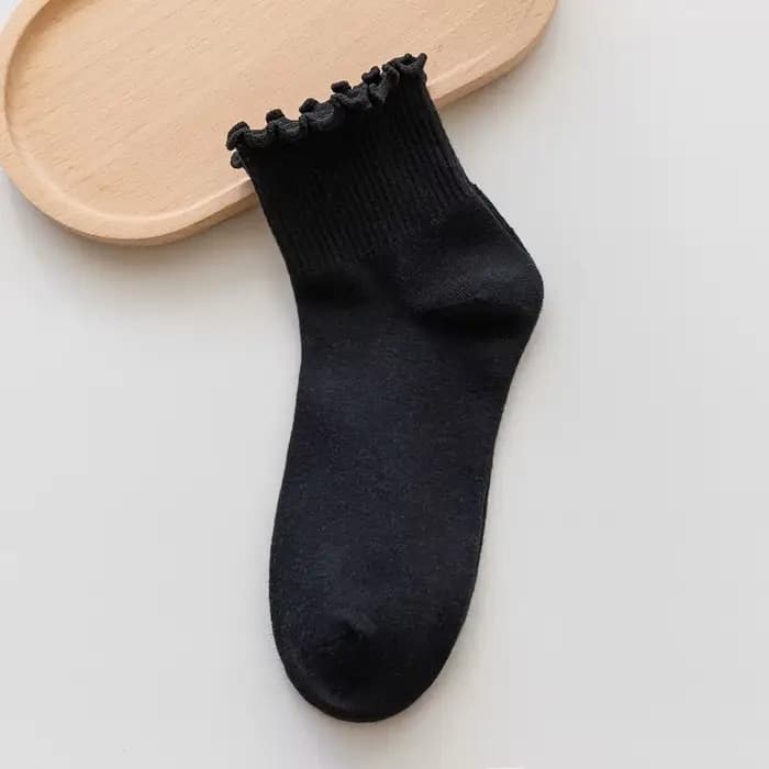 Chaussettes courtes à volants pour femmes, mignonnes, Style japonais, pour filles, respirantes, soli