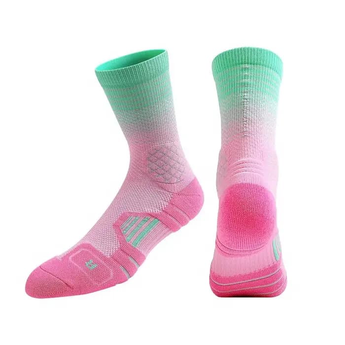 Chaussettes de Sport antidérapantes à séchage rapide, à la mode, pour basket-ball, Football, dégradé