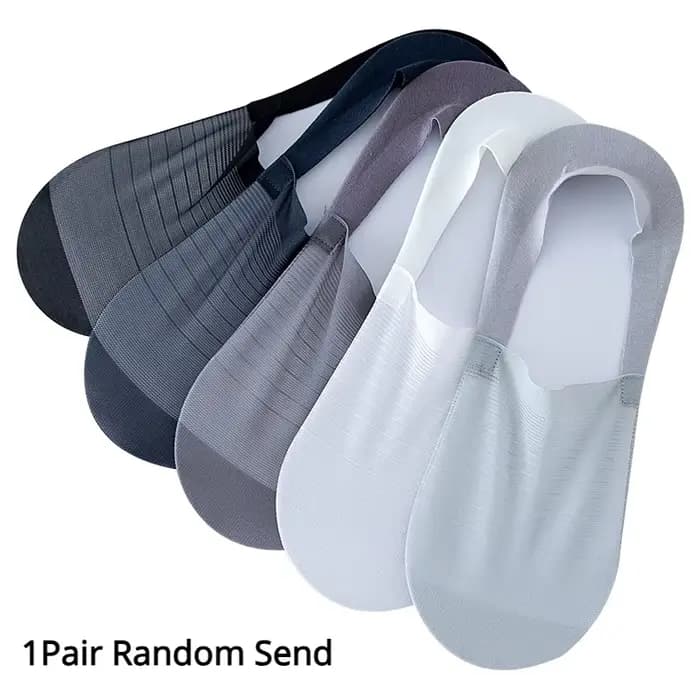 Chaussettes d'été pour hommes, en nylon, fines, décontractées, respirantes, courtes, blanches et noi