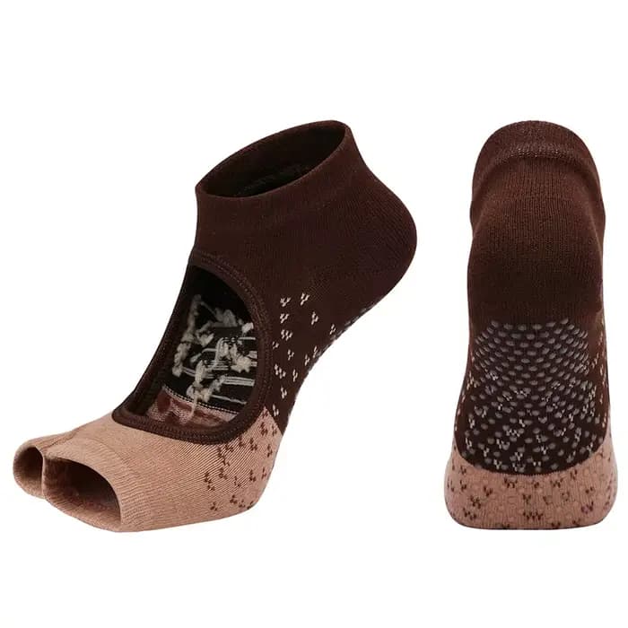 Chaussettes de Yoga à deux orteils, respirantes, dos nu, professionnelles, Pilates, antidérapantes, 