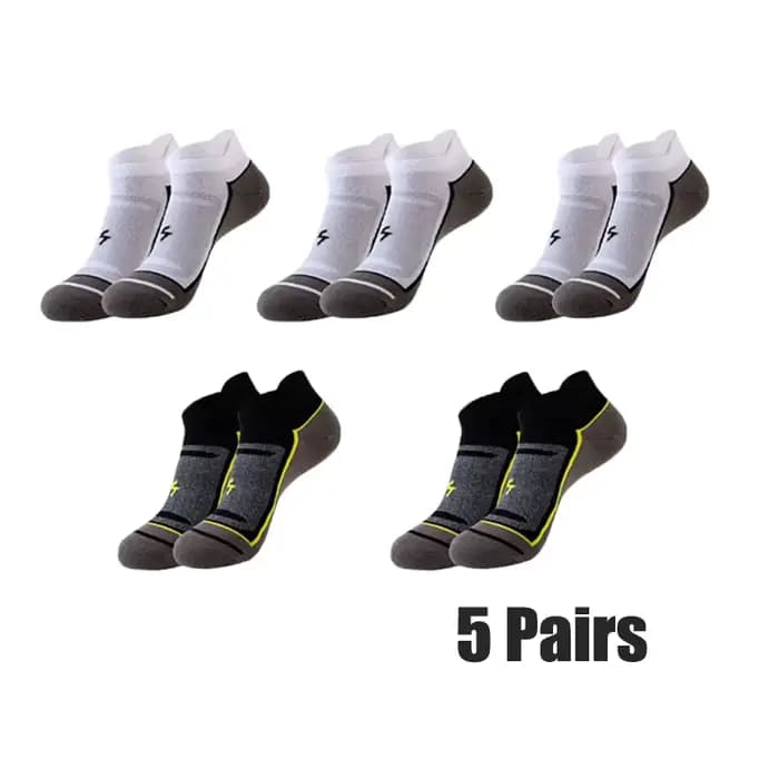 5 paires de chaussettes pour hommes, chaussettes basses colorées, confortables, respirantes, pour la