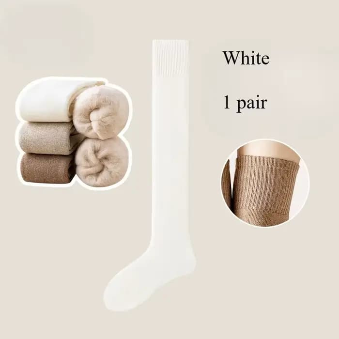 Chaussettes thermiques au dessus du genou pour hommes, chaussettes chaudes d'hiver doublées de polai