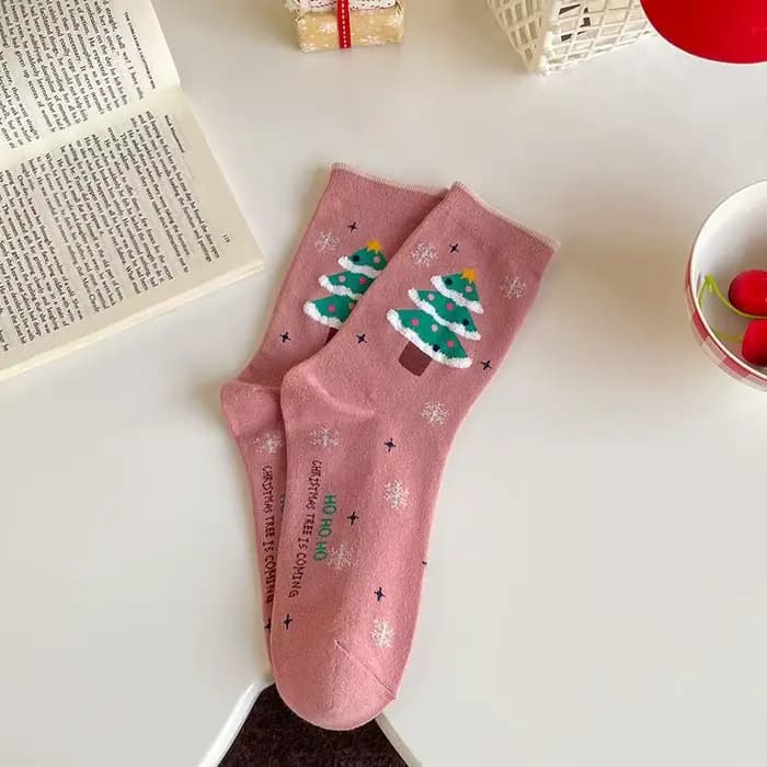 Chaussettes de Noël drôles pour hommes et femmes, flocon de neige, bière, père Noël, wapiti, coton d