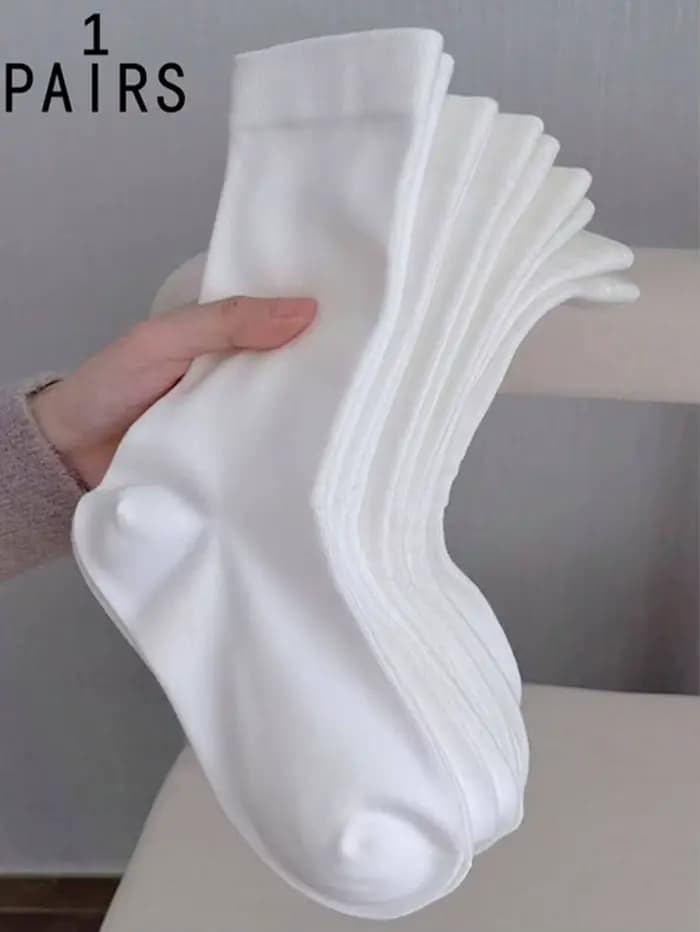 1/5/10/15/20 paires de nouvelles chaussettes mi-mollet pour femmes, version coréenne, blanc pur