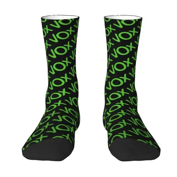 Espana Vox Logo hommes femmes chaussettes d'équipage unisexe Kawaii impression 3D espagne fête polit