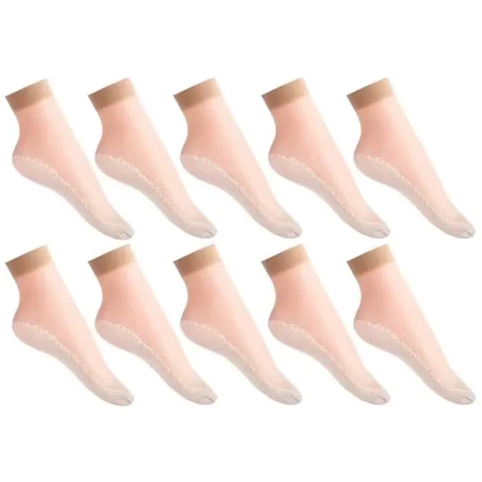 10 paires de chaussettes courtes pour femmes, chaussettes transparentes en dentelle élastique ultra-