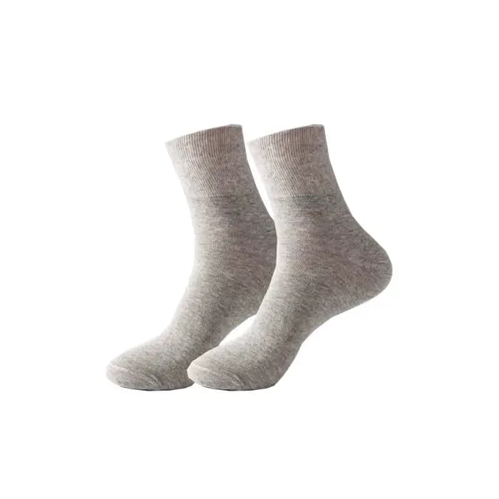 Chaussettes courtes pour hommes, grande taille, en coton, solides, amples, pour personnes âgées, abs