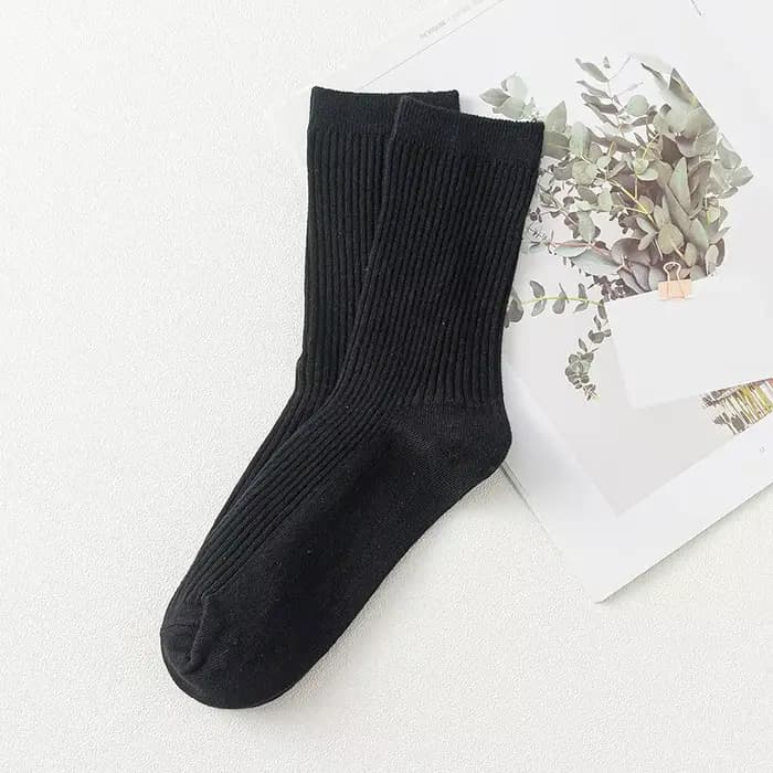 Chaussettes en coton mi-mollet pour toutes les saisons, monochromes et polyvalentes, 5 paires