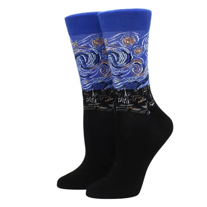 1 paire offre spéciale classique automne hiver rétro femmes personnalité Art Van Gogh murale monde c