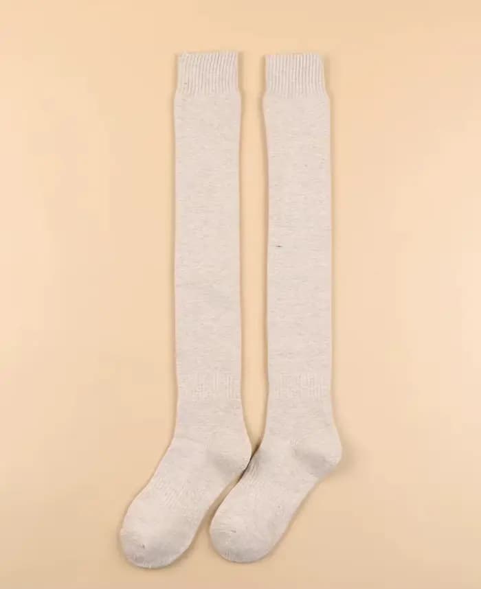 Chaussettes hautes Lolita pour femmes, noires et blanches, au-dessus du genou, chaussettes longues m
