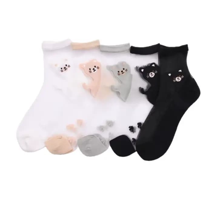 5 paires de chaussettes transparentes en soie cristal pour femmes, antidérapantes, en nylon, ultra-f
