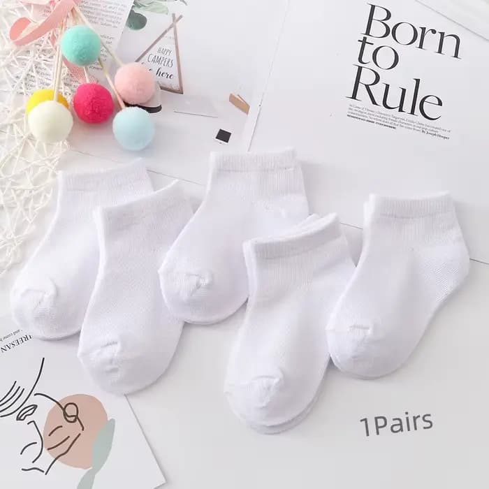 Chaussettes courtes blanches pour enfants, chaussettes de sport fines et respirantes en pur coton po