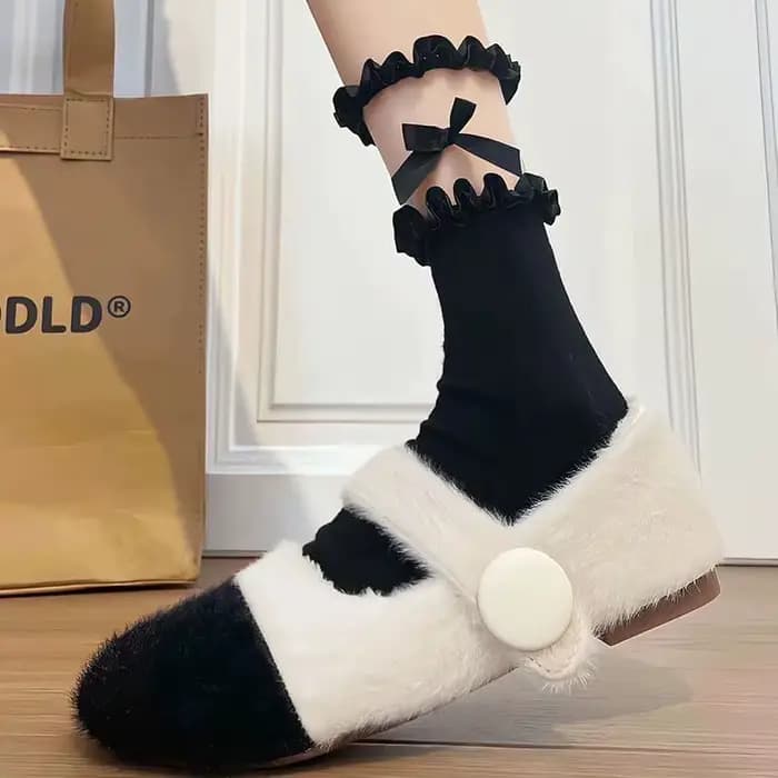 Chaussettes pour femmes, chaussettes en dentelle printemps-été, chaussettes mi-tube à nœud pour fill