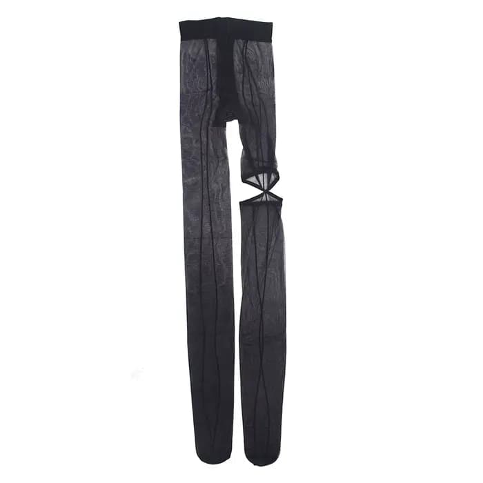 Collants à trous pour femmes, maille noire, fins, Sexy, Perspective féminine, chaussettes longues, t