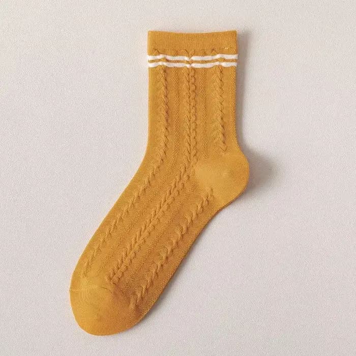 Chaussettes tube jaune pour femme, damier orange, fraise, kawaii, nouvelle collection printemps et é