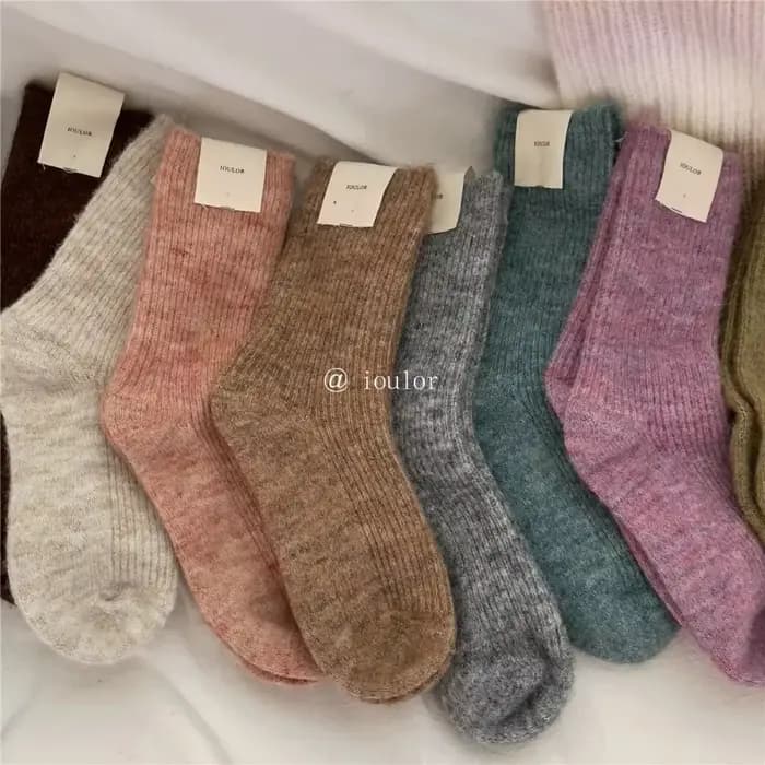 Chaussettes en laine pour femmes, chaussettes solides, chaussettes chaudes Super plus épaisses pour 