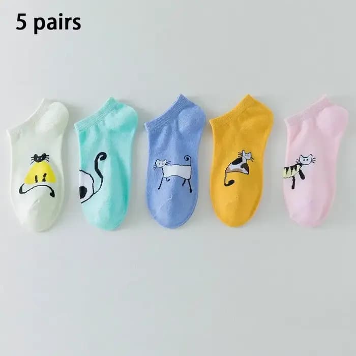 Chaussettes de bateau WOarmacBoat, chaussettes courtes confortables et respirantes pour chat mignon,