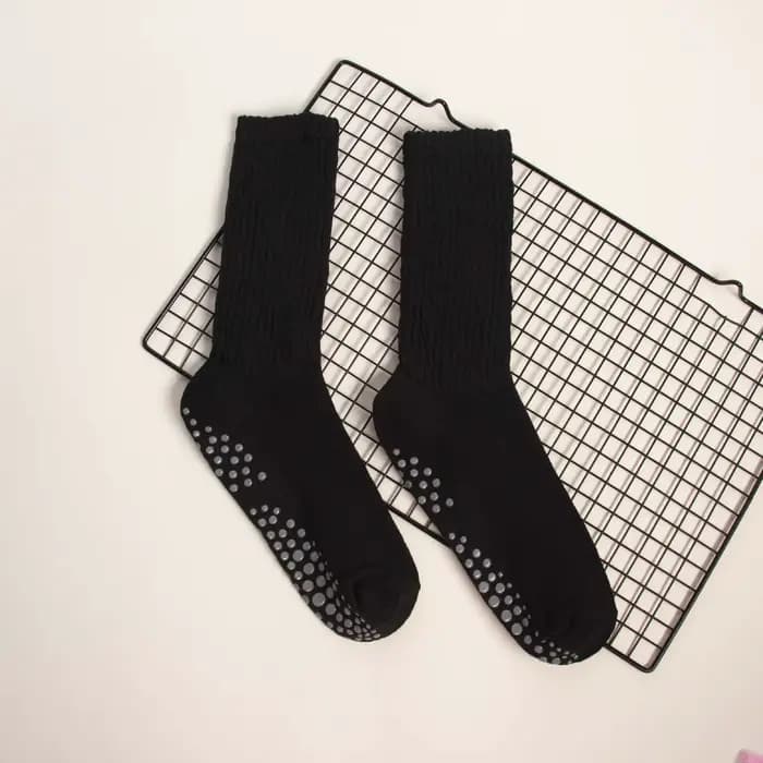 Chaussettes de yoga en gros, chaussettes de Pilates mi-mollet, coton antidérapant professionnel abso