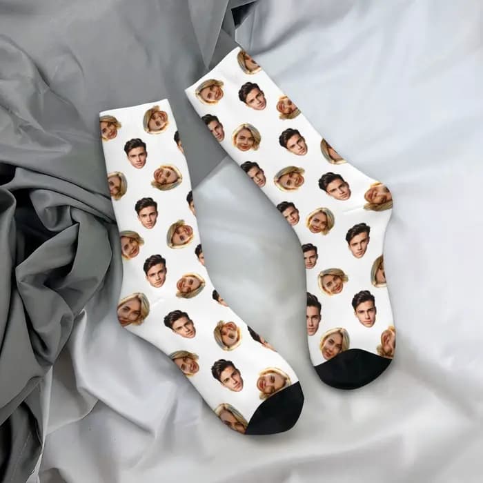 Chaussettes avatar personnalisées pour hommes et femmes, chaussettes avec photo personnalisée, chaus