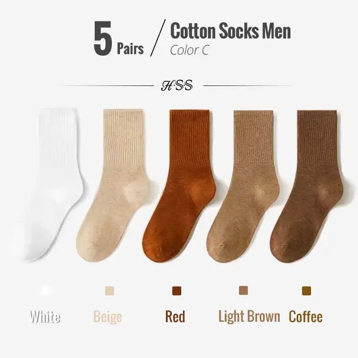 5/10 paires 95% coton peigné chaussettes hommes robe d'affaires chaussettes longues doux respirant p