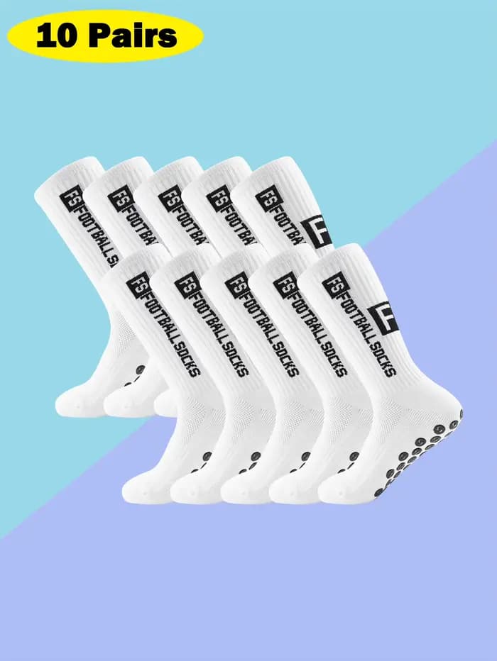 10 paires de chaussettes de Football antidérapantes pour hommes, coussinets de préhension pour le Fo