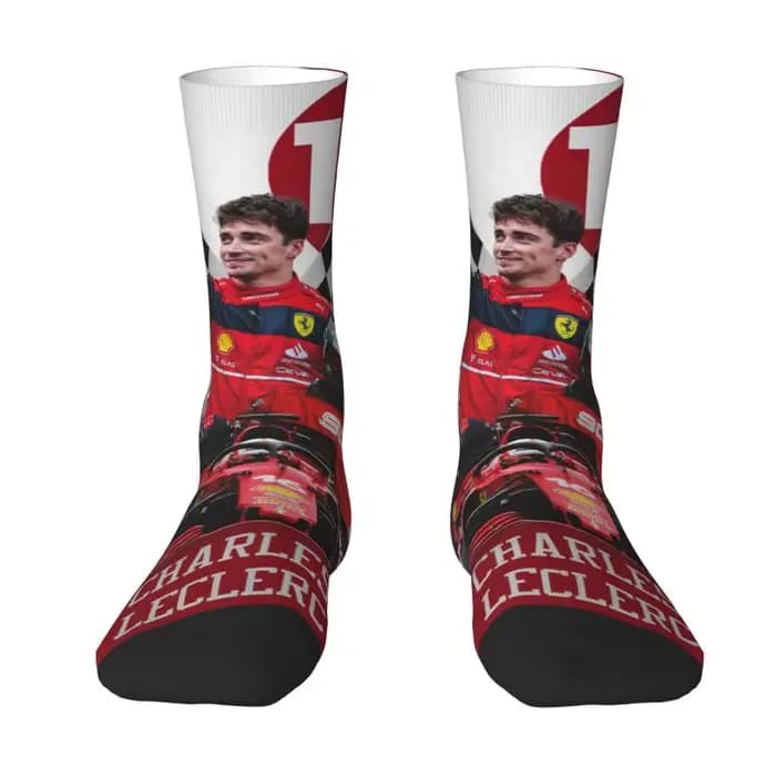 Formule un pilote de course Leclerc Charles chaussettes d'équipage pour hommes unisexe mignon printe