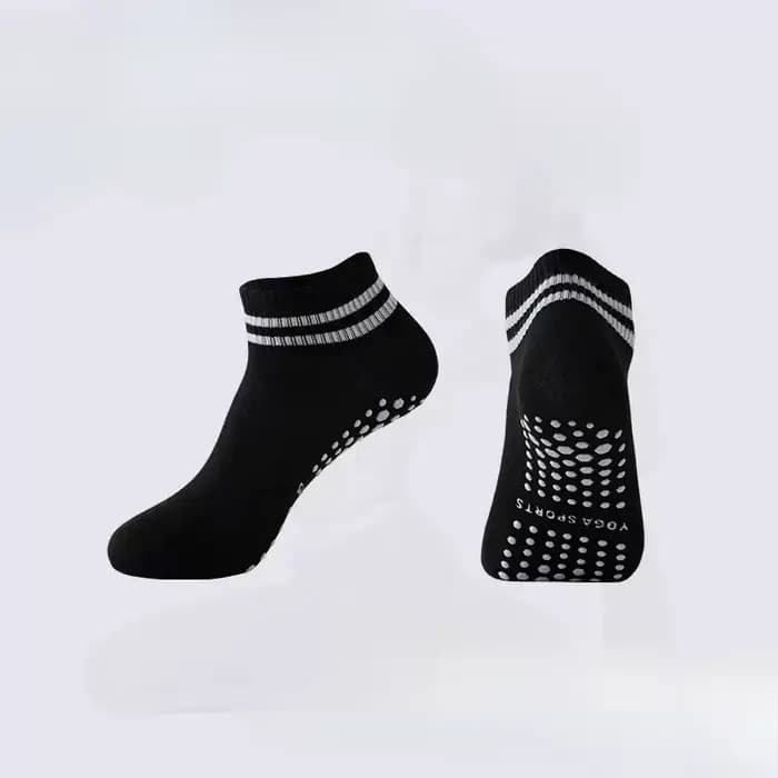 Chaussettes antidérapantes pour femmes, chaussettes de Yoga Pilates à Double rayures, chaussettes an