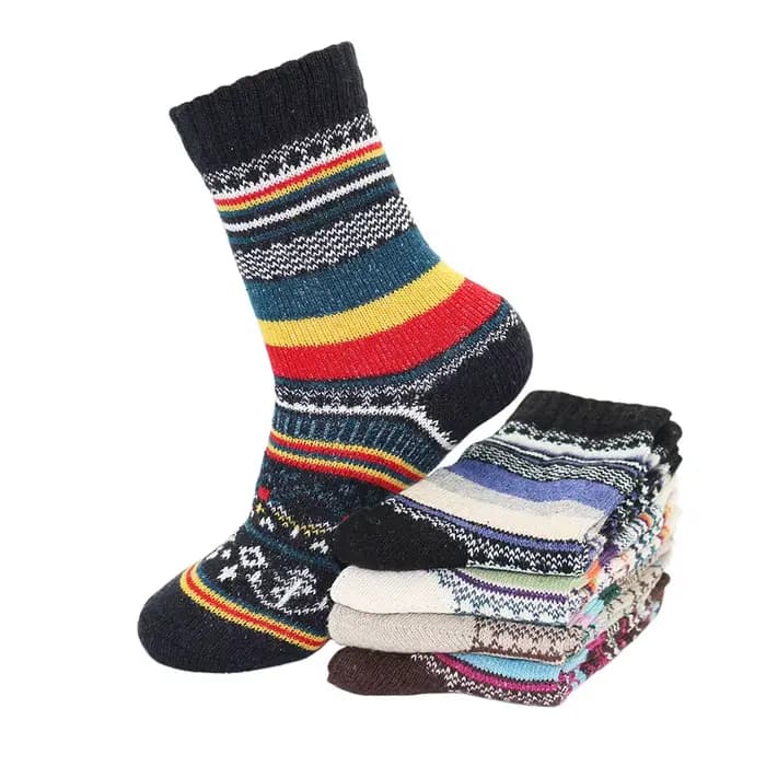 Chaussettes en laine pour hommes, style Harajuku, rétro, chaudes, épaisses, confortables, tricotées,