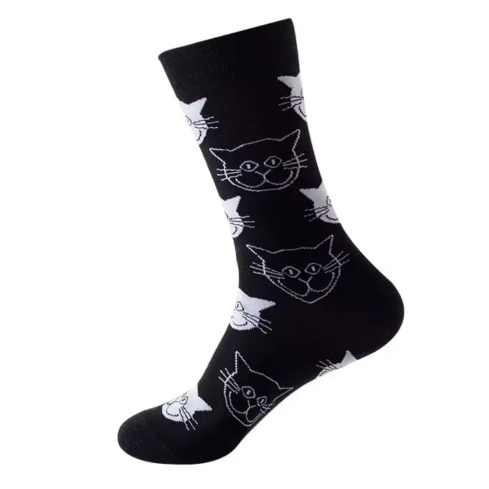 5 paires hommes chien chaussettes mi-mollet chaussettes coton Animal chien imprimé hommes femmes cha