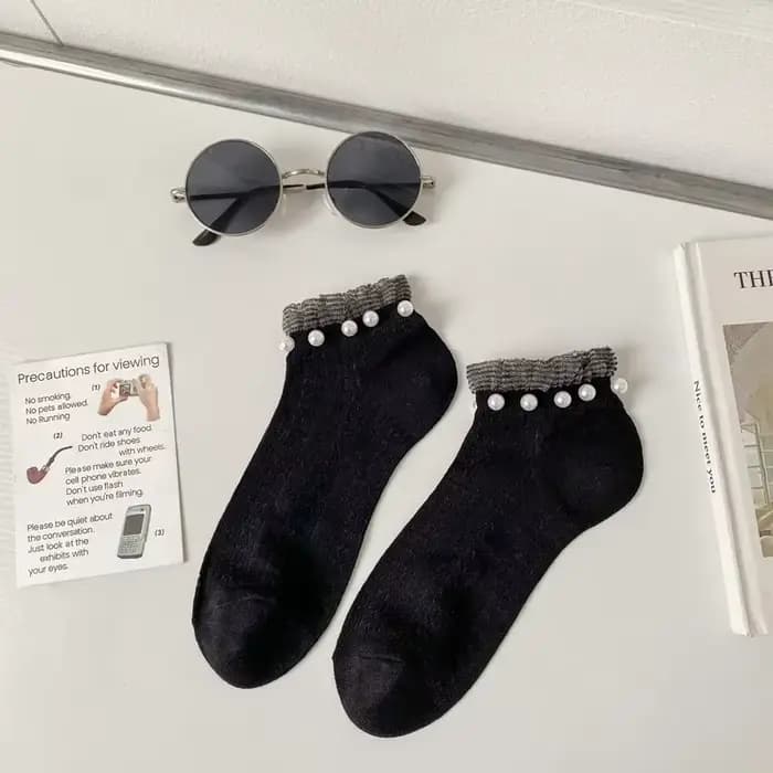 Chaussettes à volants en dentelle pour femmes, maille ajourée, fines, respirantes, Tube bas, couleur