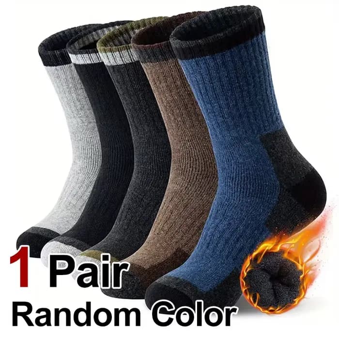 1/3/5 paires automne/hiver hommes chaussettes en laine épaisse confortable chaud cachemire en plein 