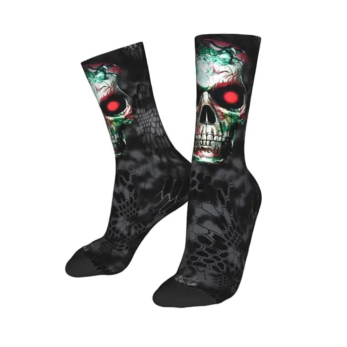 Personnalisé egypte crâne moteur Rock musique mode chaussettes femmes hommes chaud 3D imprimé sport 