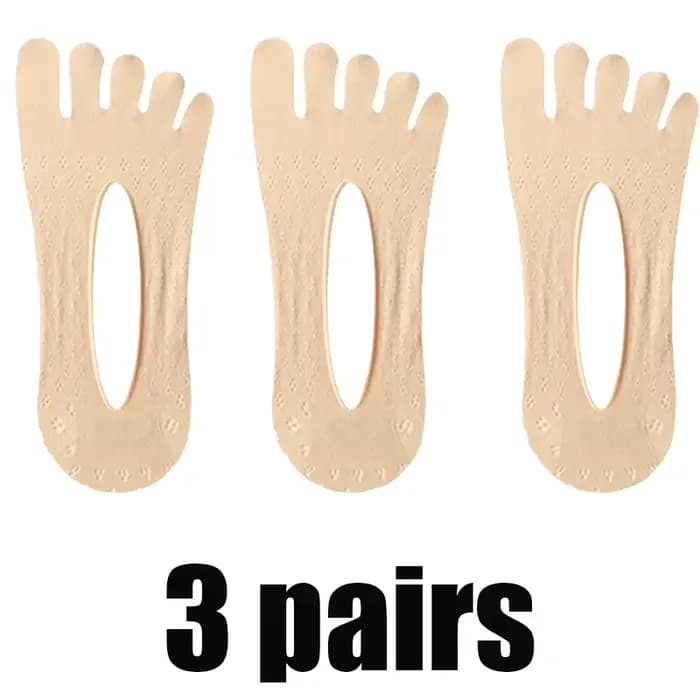 3/5 paires de chaussettes à bout ouvert pour femmes, respirantes, ultra-fines, élastiques, invisible