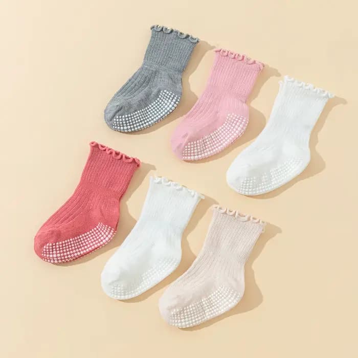 6 paires de chaussettes à volants pour filles - Baby Grip 0-5 ans