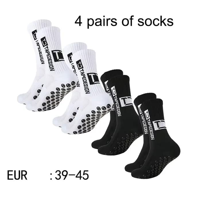 4 paires de nouvelles chaussettes de Football collées TC Mid Tube pour hommes, pour l'entraînement s