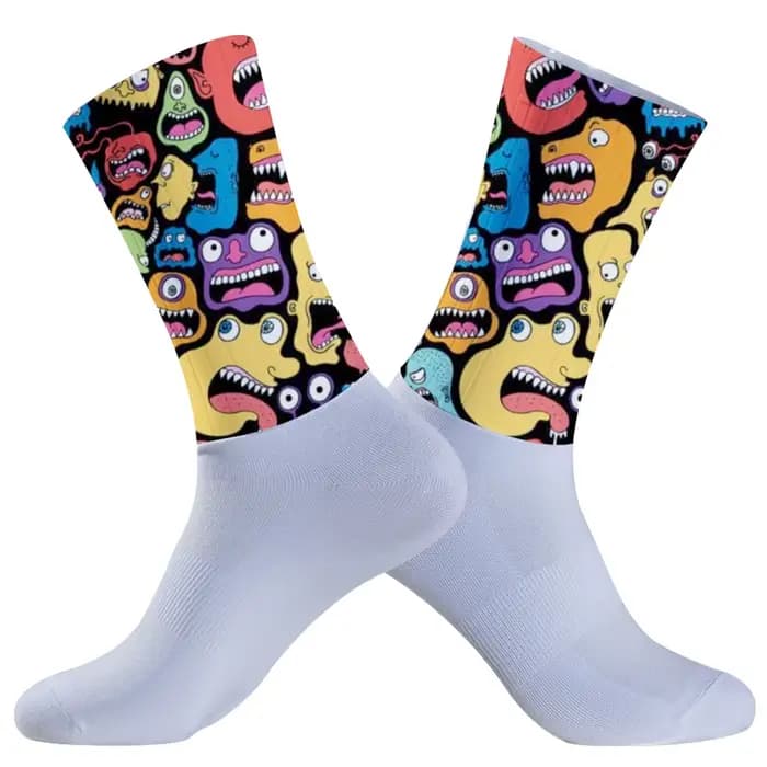 Chaussettes de cyclisme légères à grande maille, chaussettes de vélo unisexes pour adultes, Compress