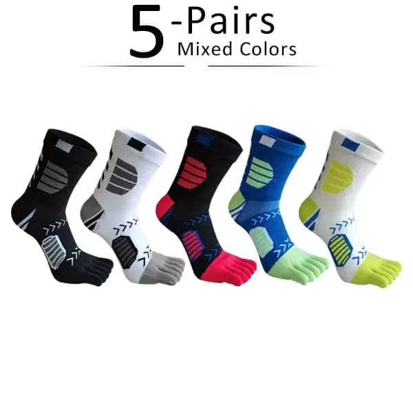 5 paires de chaussettes de Sport à Compression en pur coton, absorbant la sueur, colorées, pour vélo