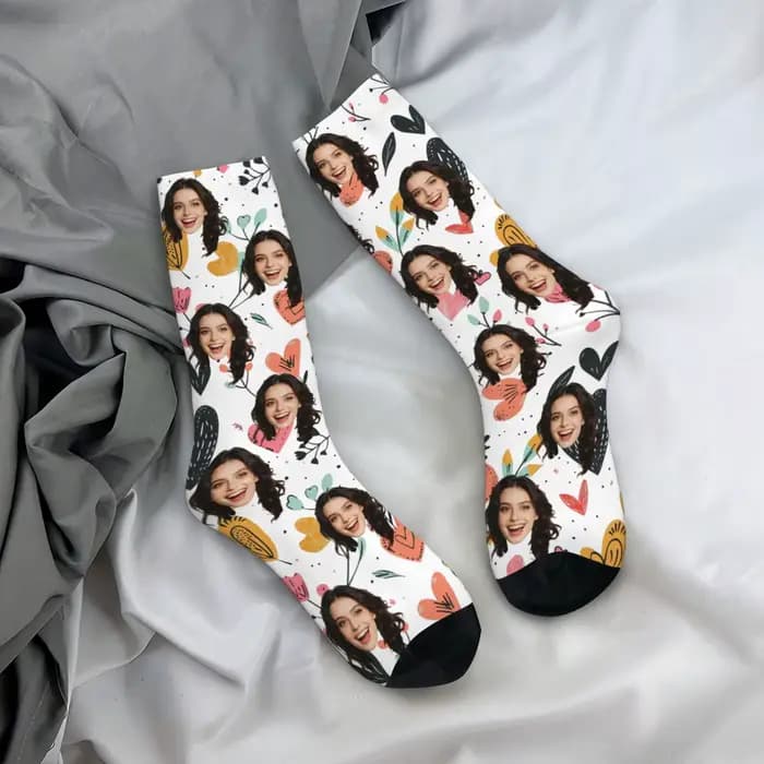 Chaussettes personnalisées avec photo de visage, cadeau personnalisé pour homme, cadeau de la Saint-