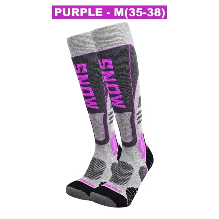 Haute qualité laine mérinos genou haute longues chaussettes de Ski hommes femmes hiver en plein air 