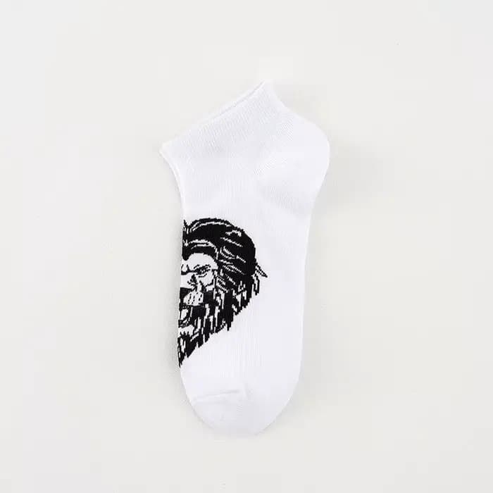 Chaussettes pour hommes, courtes, blanches, noires, Hip Hop, dessin animé humoristique, Panda, tigre