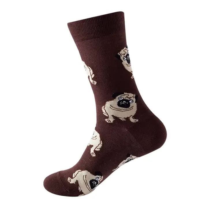 Mode femmes chaussettes dessin animé chaussettes chien chat thème hommes décontracté coton nouveauté