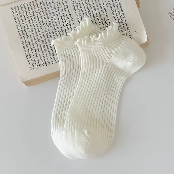 Chaussettes d'été pour femmes, nouvelles, unies, décontractées, quotidiennes, à volants, fines, resp