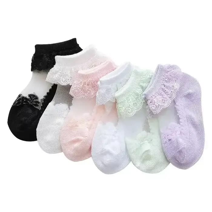 Chaussettes d'été à volants pour petites filles, en dentelle, motif floral, princesse, en maille, no