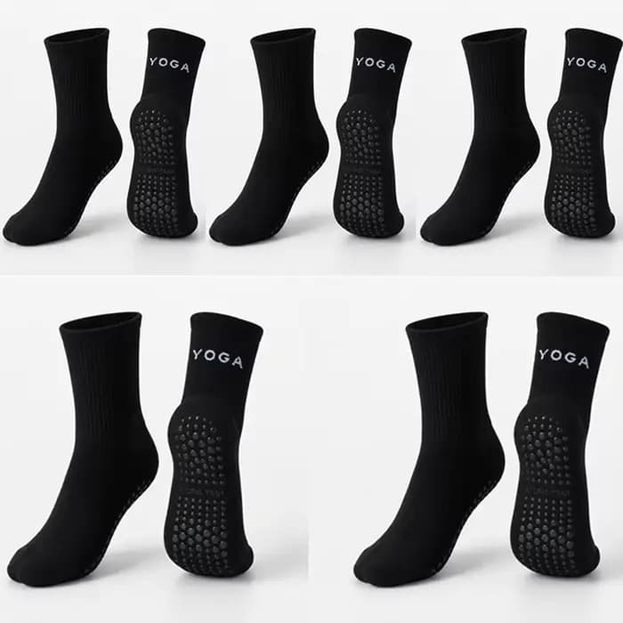 Chaussettes de Pilates antidérapantes pour femmes, 5 paires de chaussettes de yoga, de ballet, de ba