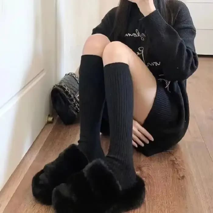 Chaussettes au-dessus des cuisses pour femmes, bas longs, chaussettes hautes, bonneterie en coton, c