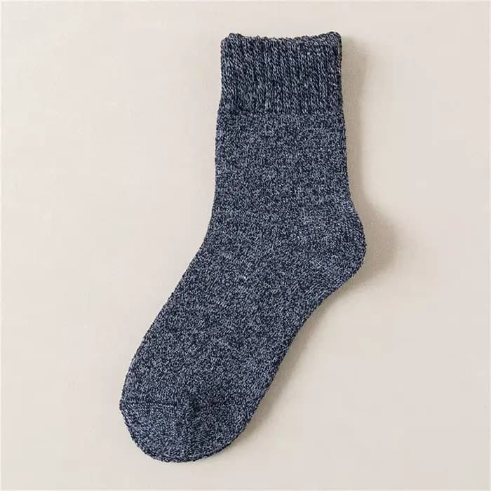 Chaussettes en laine rayées pour hommes, chaussettes solides très épaisses contre la neige froide, c