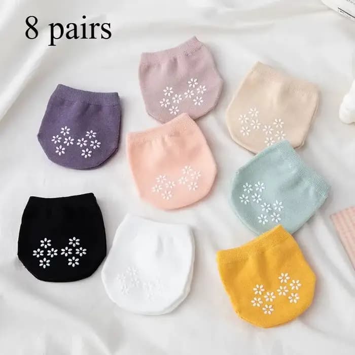 Chaussettes invisibles 8/10 pour femmes, chaussettes mi-pieds en coton pur, chaussettes bateau invis