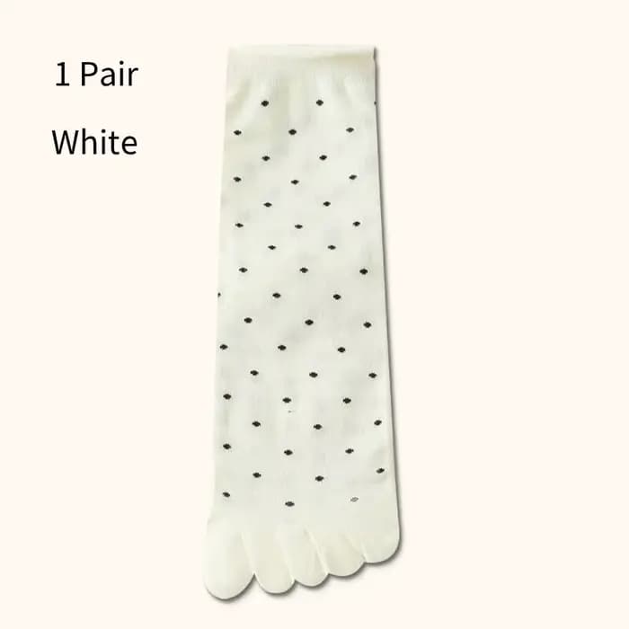 1 paire de chaussettes à orteils pour femmes, chaussettes mi-hautes à cinq doigts, chaussettes en co